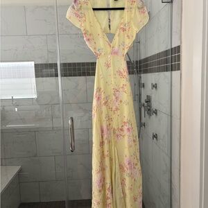 Floral Yellow Maxi Dress